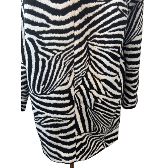 Zara Black and White Zebra Print Coat - Picture 7 of 14